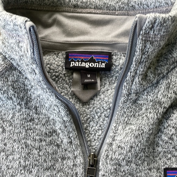 Women’s PATAGONIA Better Sweater 1/4 zip, size Medium. Heather light grey. - Picture 2 of 4